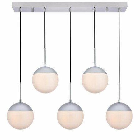 CLING Eclipse 5 Lights Pendant Ceiling Light with Frosted White Glass Chrome CL2954174